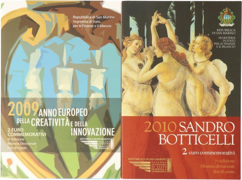 San Marino. Lot (2) 2 Euro commemorative. 2009/2010.