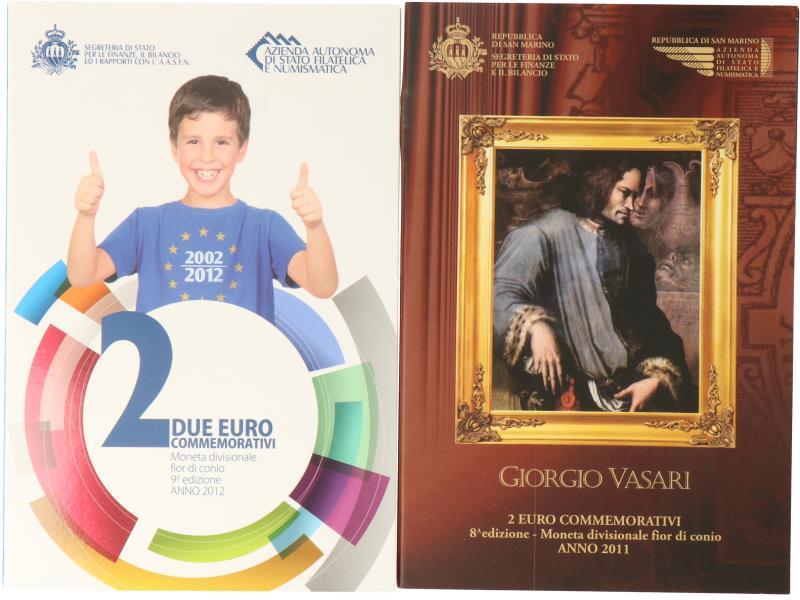 San Marino. Lot (2) 2 Euro commemorative. 2011/2012.