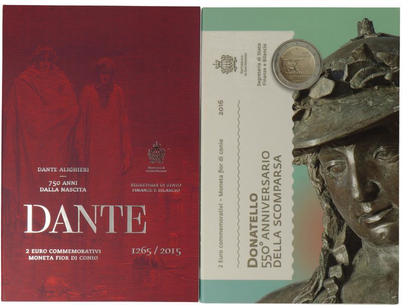 San Marino. Lot (2) 2 Euro commemorative. 2015/2016.