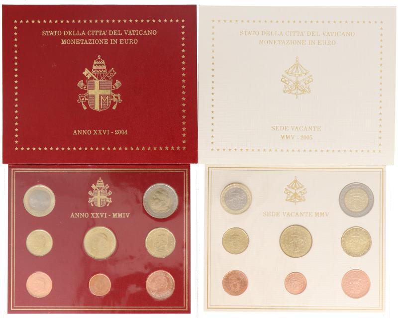 Vatican City. Lot (2) Euro coin series. 2004/2005.