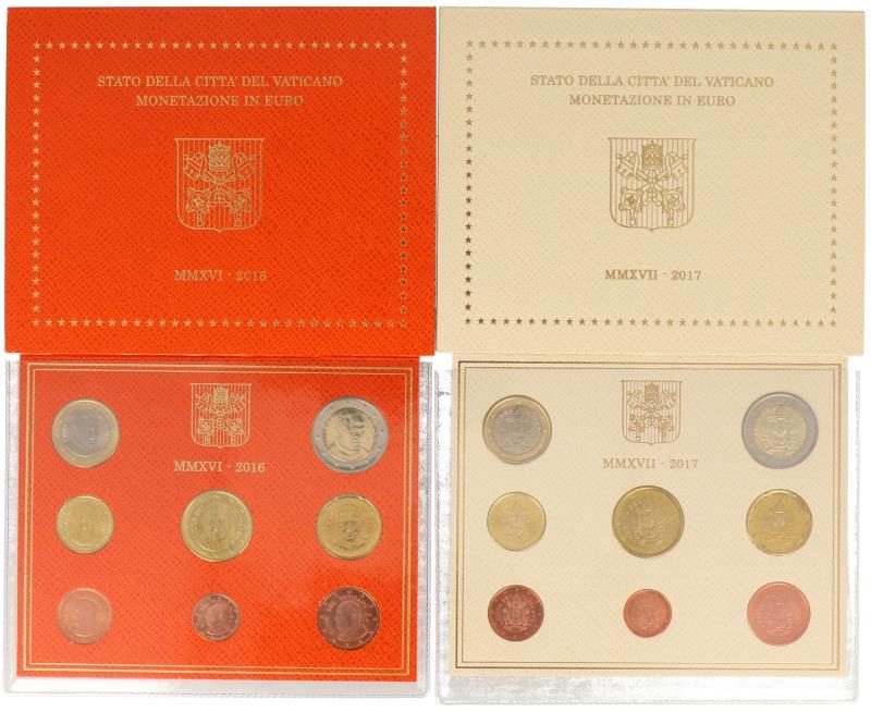 Vatican City. Lot (2) Euro coin series. 2016/2017.