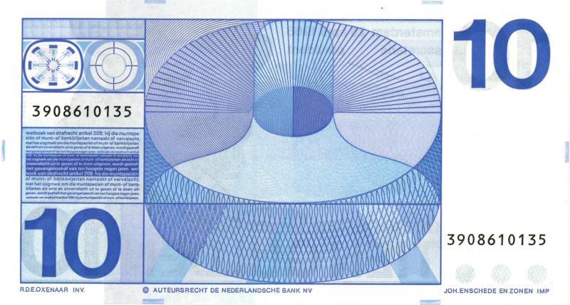 Nederland. 10 gulden. Bankbiljet. Type 1968. Frans Hals - Prachtig / UNC.