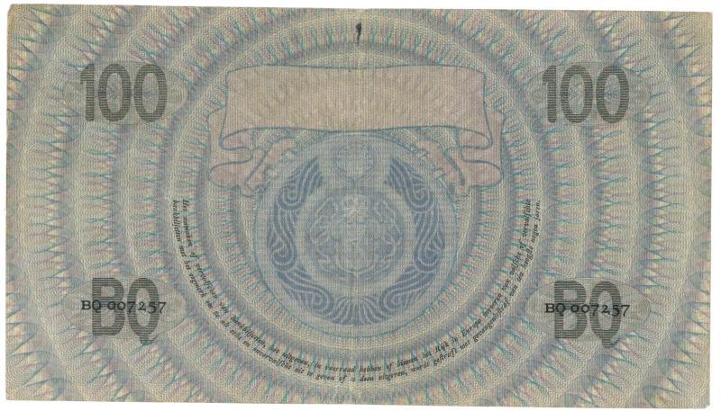 Nederland. 100 gulden. Bankbiljet. Type 1928. Grietje seel - Zeer Fraai.