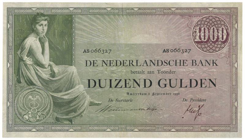 Nederland. 1000 gulden. Bankbiljet. Type 1926. Grietje seel - Zeer Fraai +.