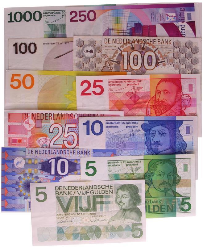 Nederland. 5-1000 gulden. Bankbiljet. Type. Diverse erflaters - Zeer Fraai.