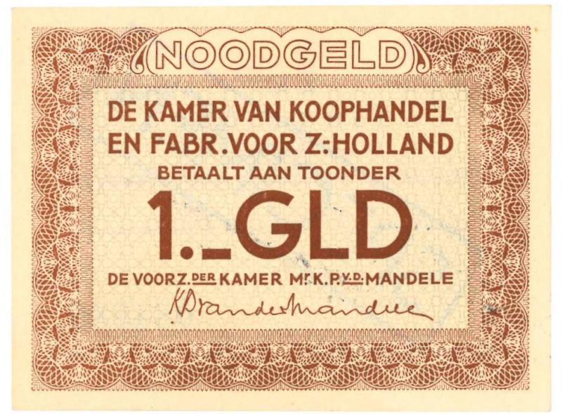 Nederland. 1 gulden. Noodgeld. Type 1940. Rotterdam - UNC.