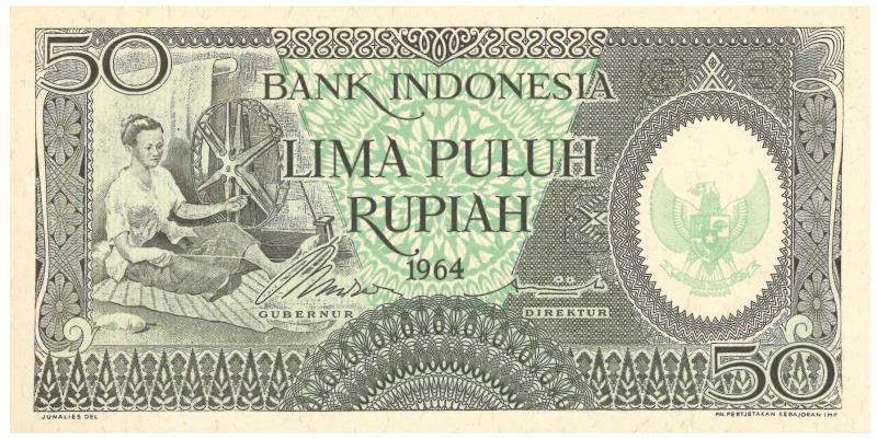 Indonesia. 50 rupiah. Banknote. Type 1964. - UNC.