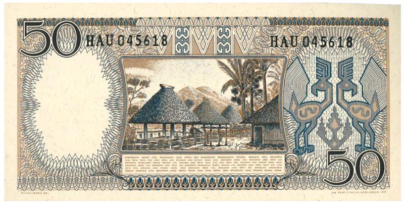 Indonesia. 50 rupiah. Banknote. Type 1964. - UNC.