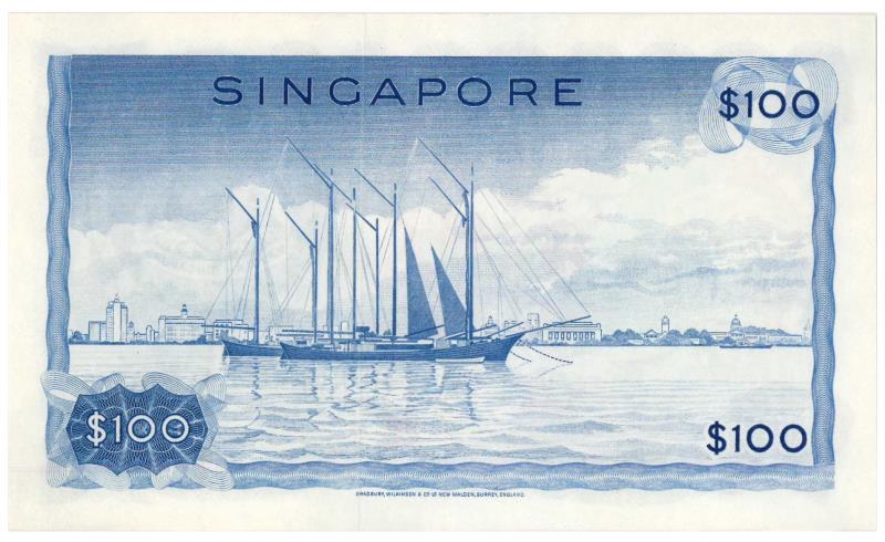 Singapore. 100 dollars. Banknote. Type 1967. - UNC.