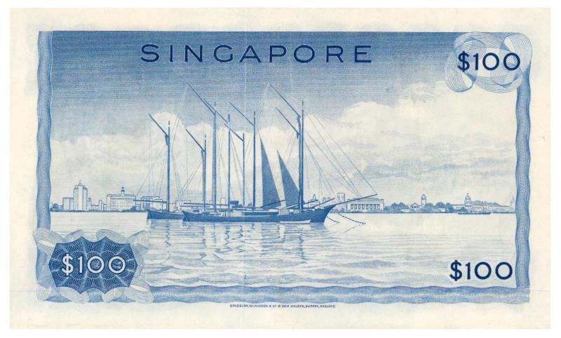 Singapore. 100 dollars. Banknote. Type 1967. - UNC.