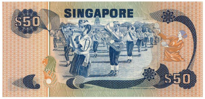 Singapore. 50 dollars. Banknote. Type 1976. - UNC.