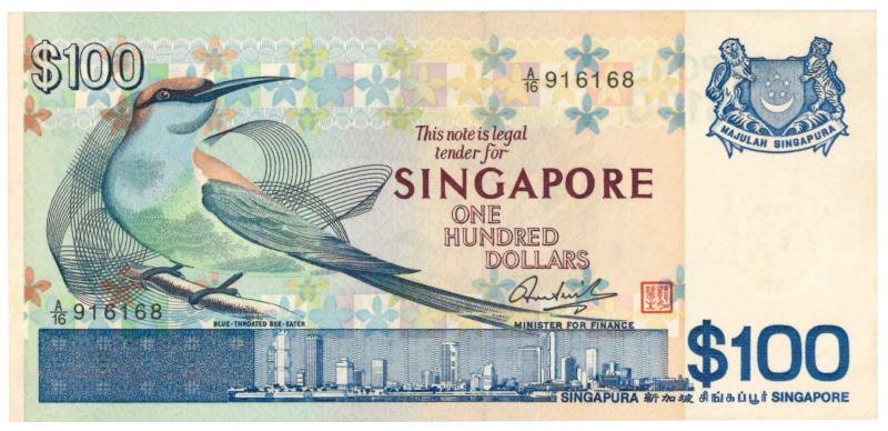 Singapore. 100 dollars. Banknote. Type 1976. - UNC.