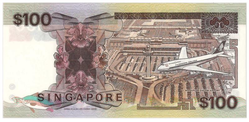 Singapore. 100 dollars. Banknote. Type 1984. - UNC.