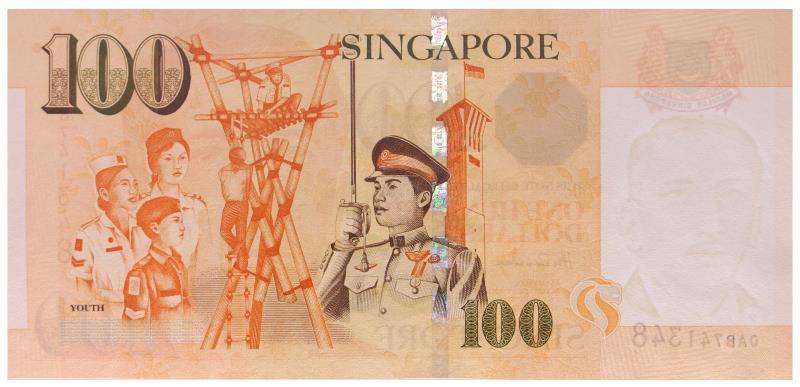 Singapore. 100 dollars. Banknote. Type 1999. - UNC.