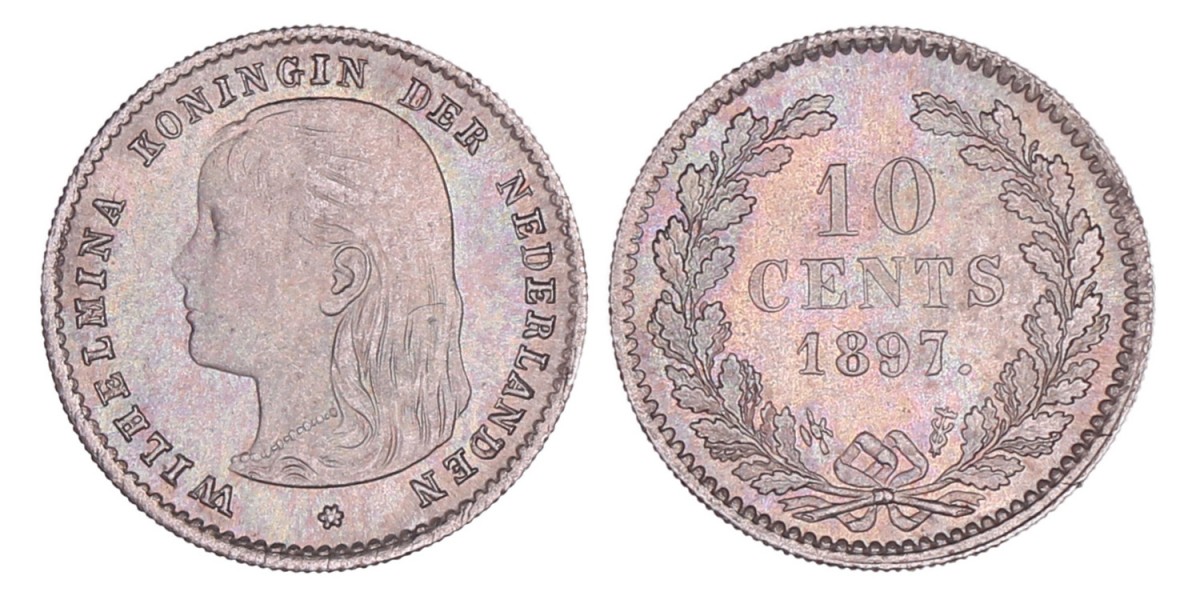 10 Cent Wilhelmina 1897. FDC.