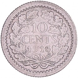 10 Cent Wilhelmina 1916. FDC -.