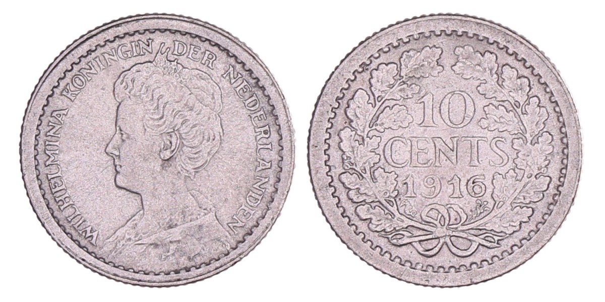 10 Cent Wilhelmina 1916. FDC -.