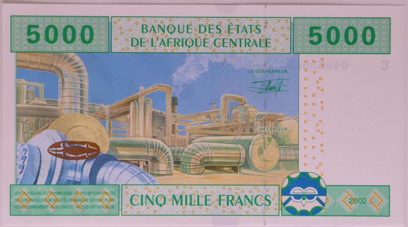 Central African States. 5000 francs. Banknote. Type 2002. - UNC.