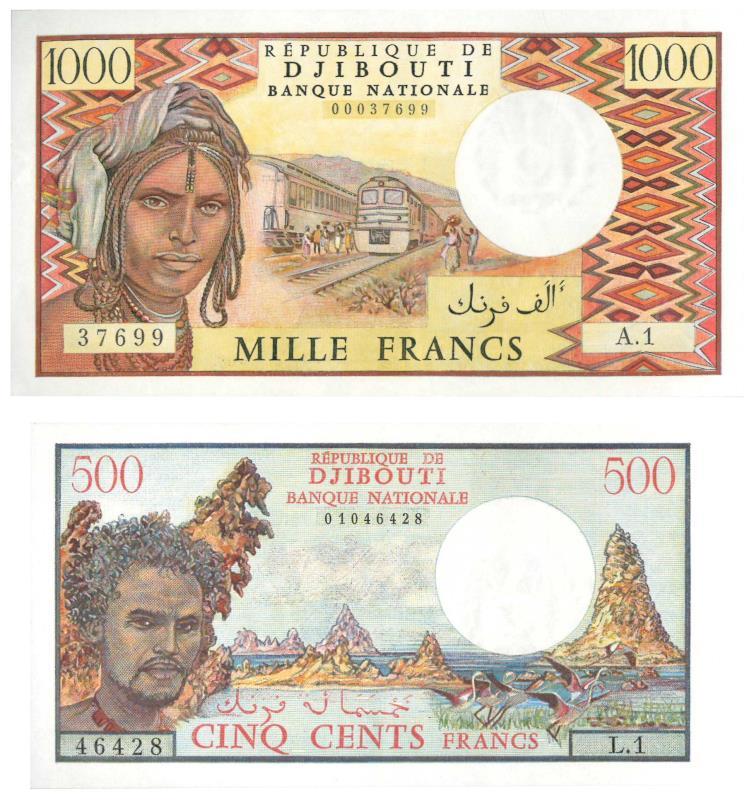 Djibouti. 500, 1000 francs. Banknote. Type 1979. - Very Fine +.