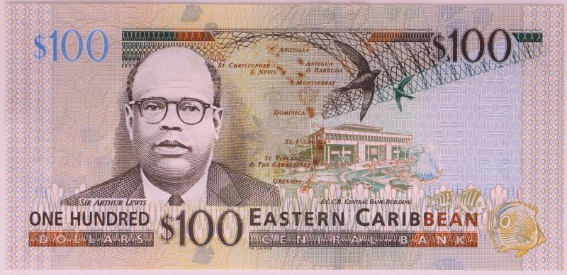 Eastern Caribbean States. 100 dollars. Banknote. Type 2008. - UNC.