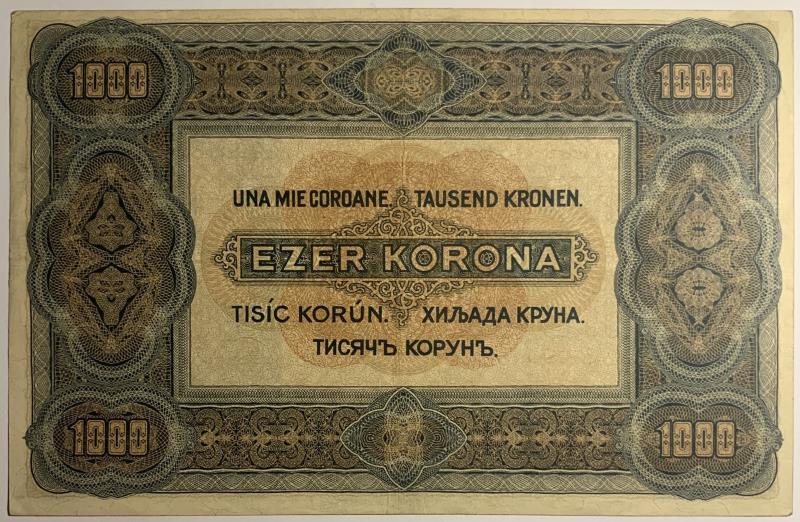 Hungary. 1000 korona. Banknote. Type 1920. - Very Fine +.