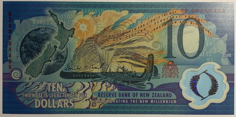 New Zealand. 10 dollars. Banknote. Type 1991. - UNC.