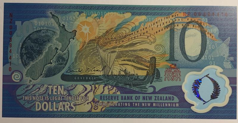 New Zealand. 10 dollars. Banknote. Type 1991. - UNC.