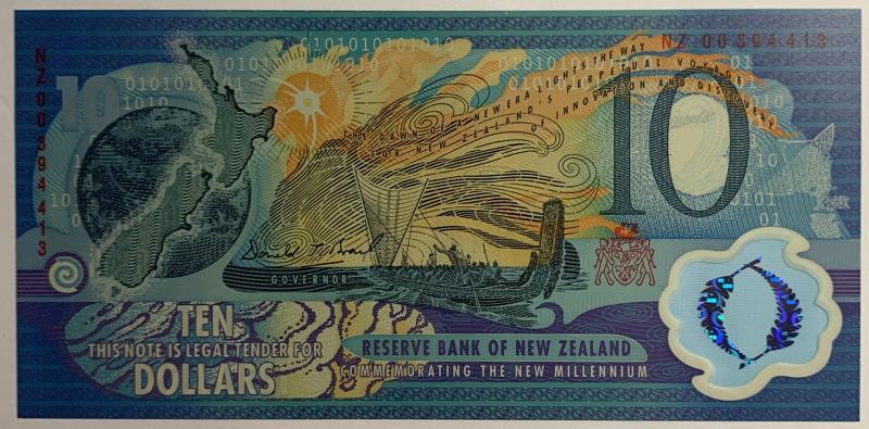 New Zealand. 10 dollars. Banknote. Type 1991. - UNC.