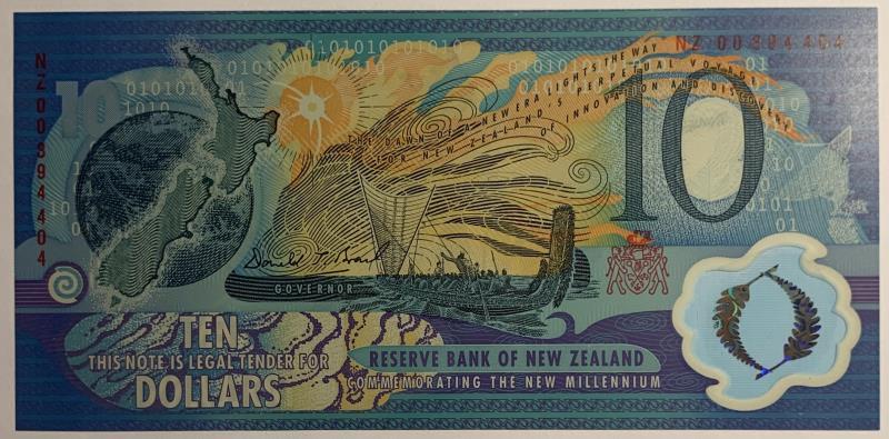 New Zealand. 10 dollars. Banknote. Type 1991. - UNC.