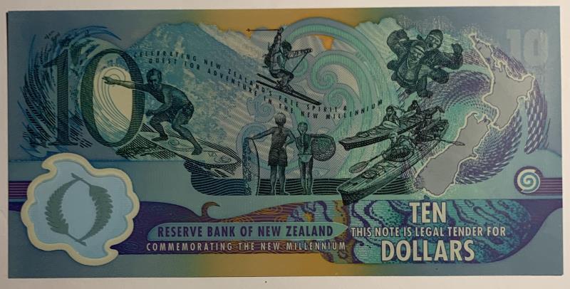 New Zealand. 10 dollars. Banknote. Type 1991. - UNC.