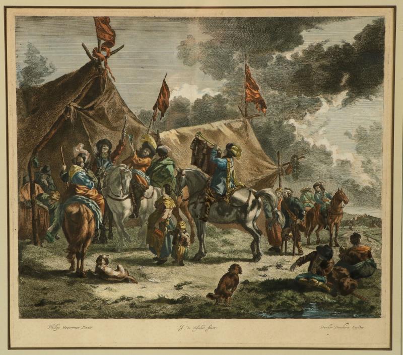 Jan de Visscher (1636 - 1692) naar Philps Wouwerman (Haarlem 1619 - 1668).