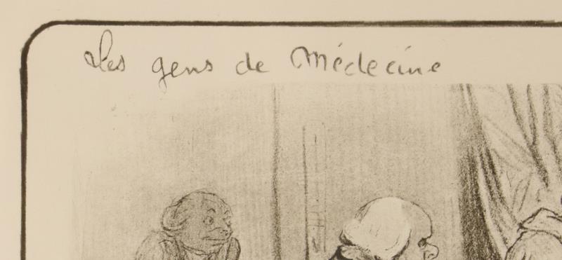 Een litho naar Honoré Daumier uit de serie "Les Gens de Médecine.