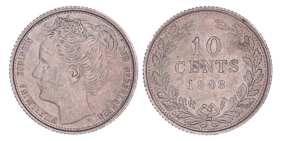 10 Cent Wilhelmina 1903. FDC.