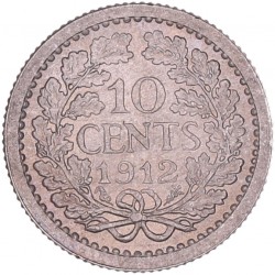 10 Cent Wilhelmina 1912 lage kroon. FDC -.