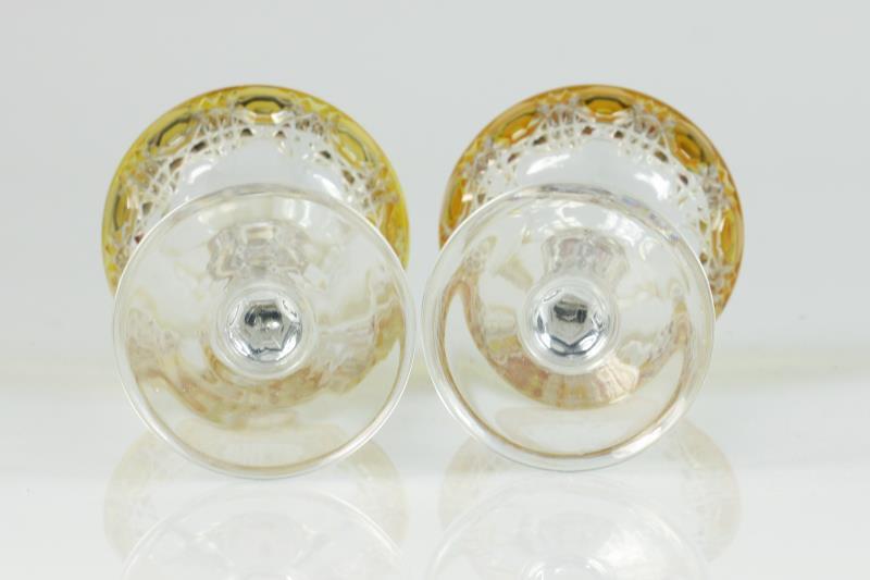 Een set van twee Boheems kristallen glazen. Midden 20e eeuw.