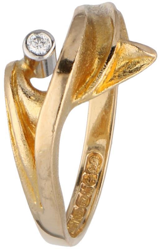Geelgouden Lapponia ring, ca. 0.02 ct. diamant - 18 kt.