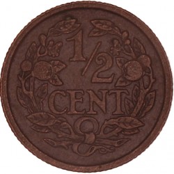 ½ Cent Wilhelmina 1922/21. Prachtig -.