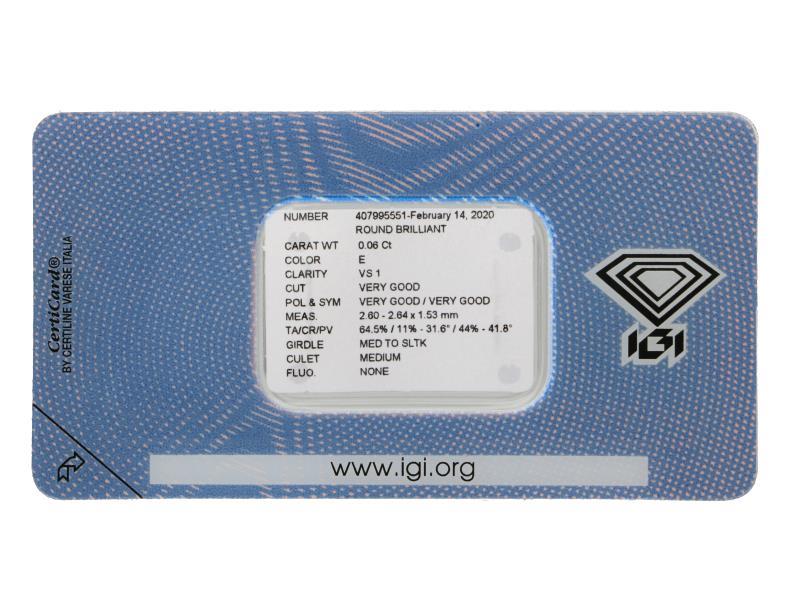 IGI Rond Briljant geslepen diamant 0.06 ct.