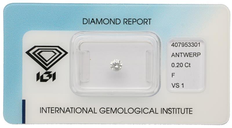 IGI Rond Briljant geslepen diamant 0.20 ct.