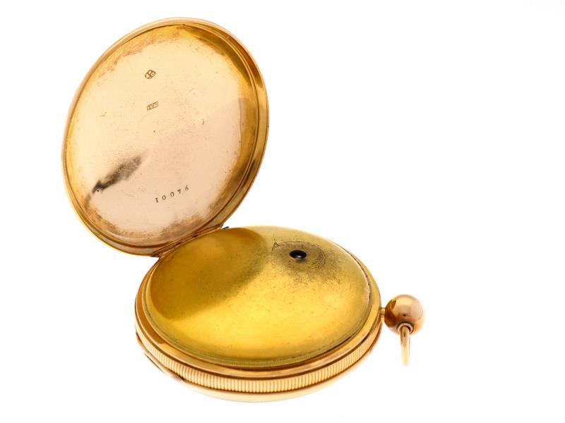 Zakhorloge goud, snek spillegang - Herenzakhorloge - Handopwindbaar - ca. 1800.