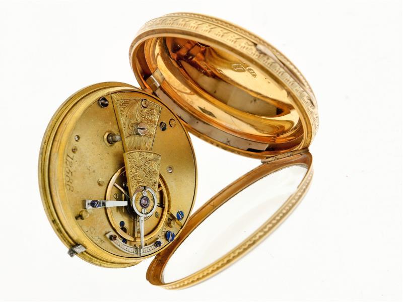 Zakhorloge goud, Engelse snek ankergang - Herenzakhorloge - Handopwindbaar - ca. 1875.