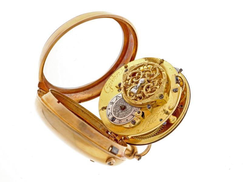 Zakhorloge goud, snek spillegang ''Gudin, Paris'' - Herenzakhorloge - Handopwindbaar - ca. 1800.