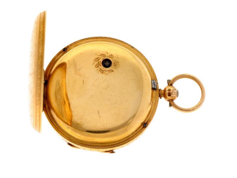 Zakhorloge goud, snek ankergang ''H. Samuel, Manchester'' - Unisexzakhorloge - Handopwindbaar - ca. 1875.