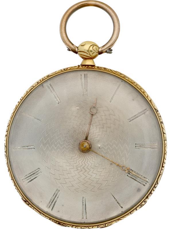 Zakhorloge goud, cylindergang - Herenzakhorloge - Handopwindbaar - ca. 1875.