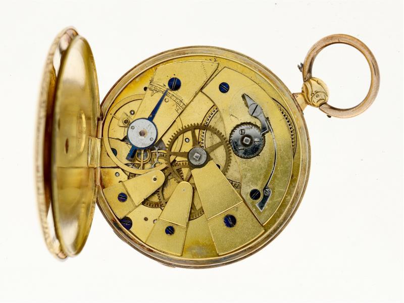 Zakhorloge goud, cylindergang - Herenzakhorloge - Handopwindbaar - ca. 1875.