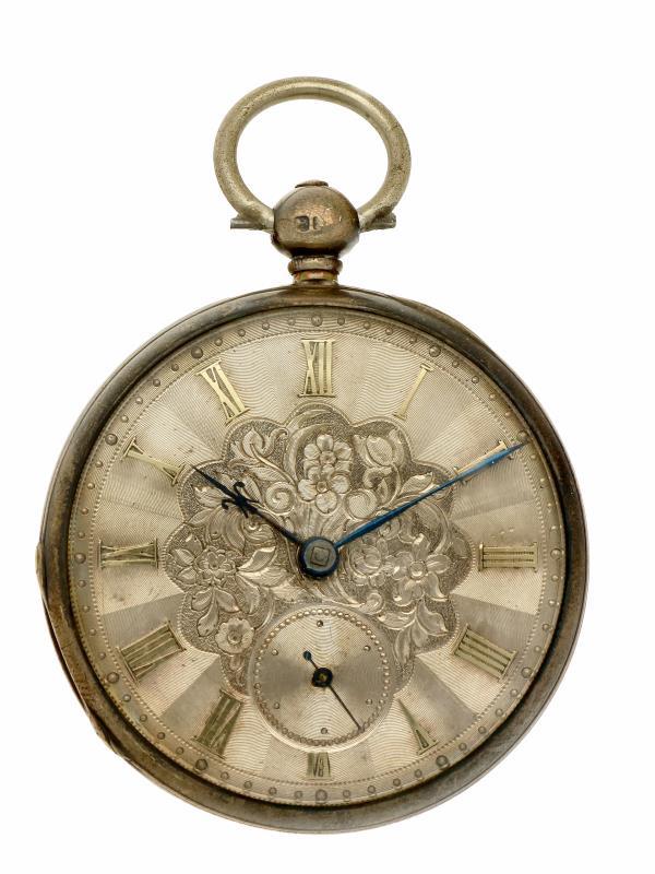 Zakhorloge zilver, snek ankergang ''J. Loudan, Londen'' - Herenzakhorloge - Handopwindbaar - ca. 1885.