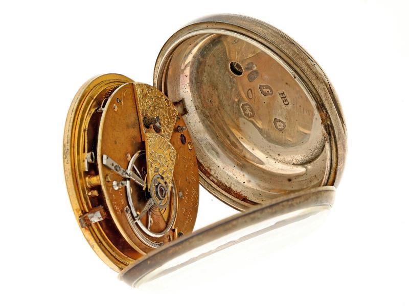 Zakhorloge zilver, snek ankergang ''J. Loudan, Londen'' - Herenzakhorloge - Handopwindbaar - ca. 1885.