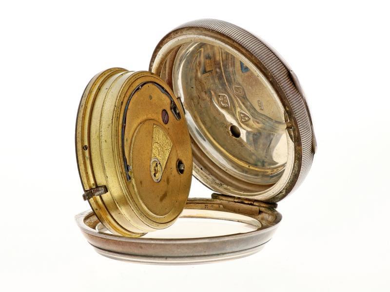 Zakhorloge zilver, ankergang ''J.G. Graves, Sheffield'' - Herenzakhorloge - Handopwindbaar - ca. 1890.