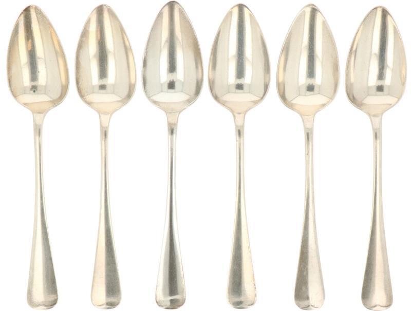 (6) Delige set diner lepels  zilver.