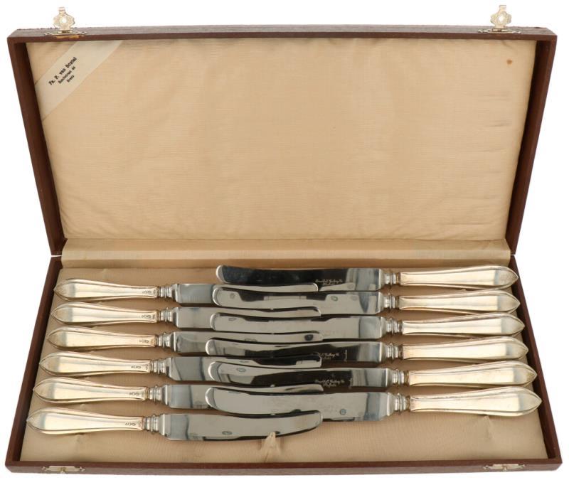 (12) Delige set messen  zilver.